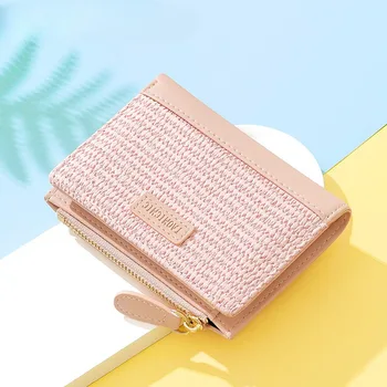 Простая короткая новая многофункциональная женская сумочка на молнии, симпатичный мини-кошелек для мелочи, тканевая сумочка для карт.