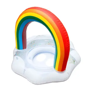 Надувное кольцо для плавания с блестками Rainbow Cloud Baby Circle Float Beach 87HF
