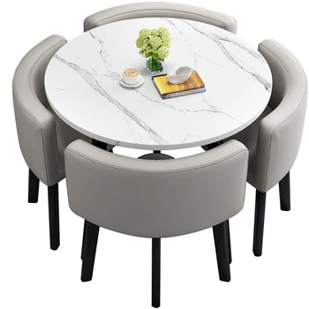 * Современный складной обеденный стол, Домашний обеденный стол, круглый стол для отдыха, переговоров, приема гостей, комбинация стола и стула