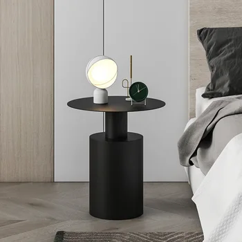 Прикроватная тумбочка в скандинавском стиле, современная минималистичная спальня, круглая креативная прикроватная тумбочка, легкий Роскошный железный столик, Белая тумбочка
