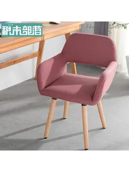 Стул из массива дерева со спинкой, письменный компьютерный стул, скандинавский стул, простой современный стул для отдыха, домашний обеденный стул