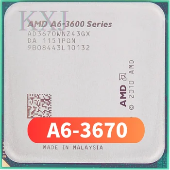Четырехъядерный процессор AMD серии A6 A6-3670K A6-3670 A6 3670 Процессор с тактовой частотой 2,7 ГГц AD3670WNZ43GX Socket FM1 A6-3670 A6-3670K A6 3670 AD367