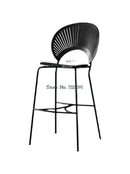 Скандинавский табурет из массива дерева, барный стул, современный простой барный стул, дизайнерский легкий роскошный стульчик для кормления