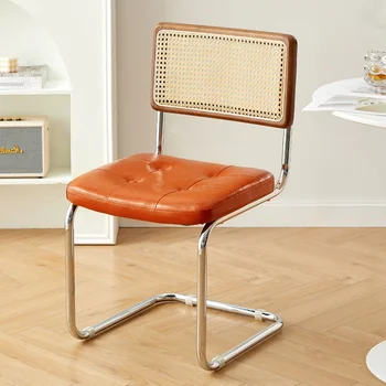 Современные скандинавские обеденные стулья из кожи Бесплатная доставка Кухонные обеденные стулья для отдыха Компьютерная библиотека Cadeiras Muebles De Salon