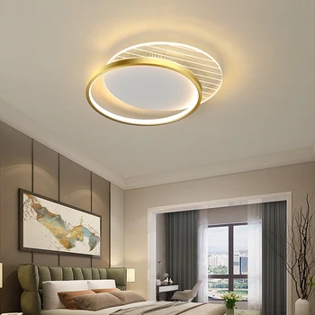 Золотисто-черный минималистичный акриловый светодиодный потолочный светильник iron art lamp body гостиная столовая спальня светодиодный потолочный светильник room decor