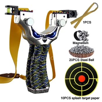 Новая высокоточная и мощная лазерная катапульта для охоты на открытом воздухе с резиновой лентой, игра в стрелялку со стальным шариком, которую легко носить с собой