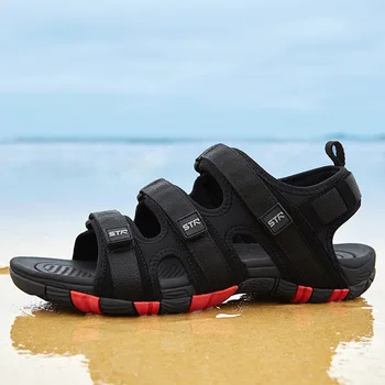 Мужские сандалии 2023 Летняя обувь на плоской нескользящей подошве Уличные Мужские пляжные сандалии Мужские спортивные сандалии
