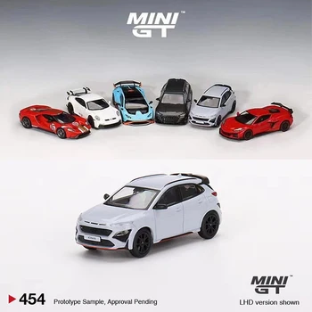 MINI GT 1:64 Модель автомобиля KONA N Sonic Alloy Die-cast Vehicle #454 LHD Синий