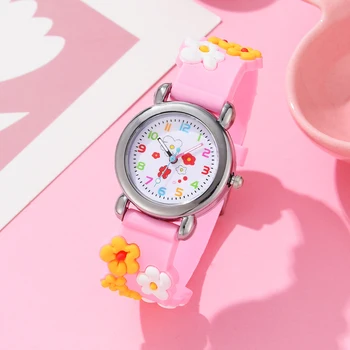 Новые Детские часы Мультяшные часы Розовые силиконовые кварцевые наручные часы Подарок на День рождения для девочек и мальчиков Время учебы Для девочек Часы Reloj