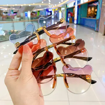 Новые Детские Солнцезащитные очки, Устойчивые к ультрафиолетовому излучению, Винтажные Солнцезащитные очки с Медвежьими ушками для мальчиков и девочек, Милые Детские солнцезащитные очки UV400 Gafas De Sol