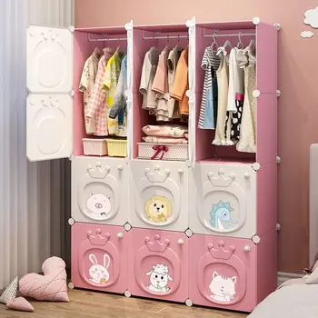 Простота Многослойный Детский Складной шкаф для хранения Вещей, Шкафчик для спальни, Бытовая мебель для складного пылезащитного шкафа