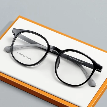 Оптическая оправа по рецепту, мужские модные круглые очки в стиле ретро, ультралегкие прозрачные очки TR90, женские очки для близорукости, WH039