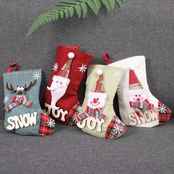 Снеговик Средний Рождественские Носки Модные Детские Санта Клаус Конфеты Подарочный Пакет Рождественский Домашний Декоративный Реквизит Calcetines De Navidad