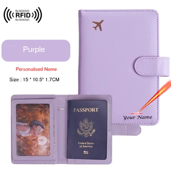Персонализированная Обложка для паспорта с именами для путешествий, Чехол для Держателя Кредитной карты, Защитный чехол для Кошелька