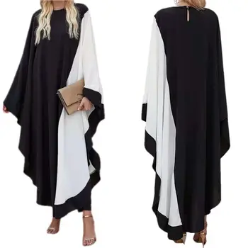 Дубай Абая Модное Мусульманское Свободное Платье С Рукавом 