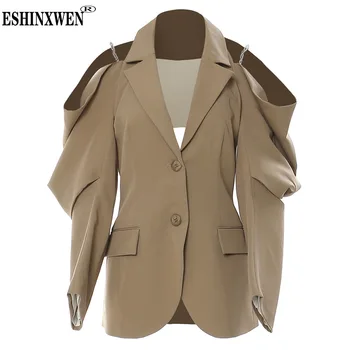 Eshin 2023, Осенний костюм с открытыми плечами и длинными рукавами, пальто для женщин, Высококачественный Однотонный Новый Женский Модный топ TH632