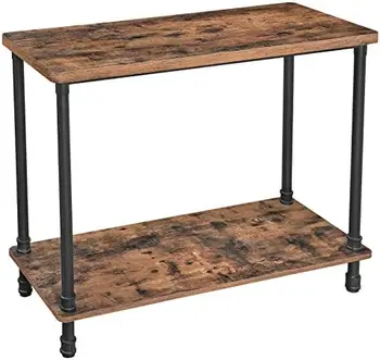 Журнальный столик, акцентный столик со столешницей толщиной 1,2 дюйма, простая сборка, Коктейльный столик на ножках из железных труб для гостиной Выкл.