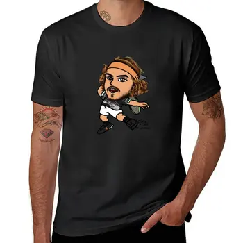 Футболка Стефаноса Циципаса, футболка оверсайз, футболка с графикой, черная футболка, одежда каваи, мужская футболка