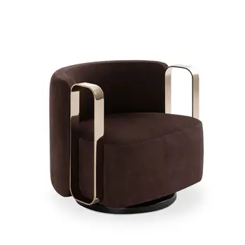 HANYEE Luxury Relax Кожаное кресло с акцентом Мебель для гостиной Металлическое Поворотное кресло для отдыха Современное Тканевое Кресло для гостиной