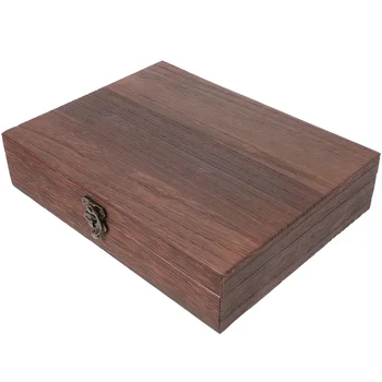 Деревянный ящик для хранения ювелирных изделий в деревенском стиле, квадратные контейнеры с крышками, практичный органайзер, простой ретро-декор, пылезащитный лоток
