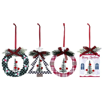 4 упаковки рождественских украшений, деревянные рождественские подвесные украшения для рождественской вечеринки, декор для вечеринок, простая установка