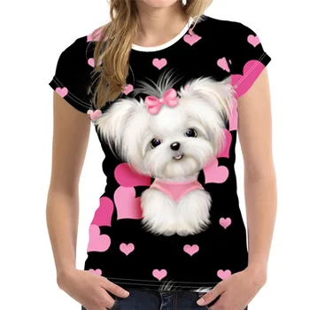 Новый 3D Принт Прекрасная Собака Повседневная Одежда Модная Мужская Женская футболка Плюс Размер S-7XL Four Seasons Повседневные Негабаритные Графические футболки