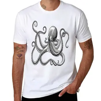 Новая великолепная футболка с осьминогом, рубашка с животным принтом для мальчиков, одежда kawaii, быстросохнущая футболка, мужские футболки-чемпионы