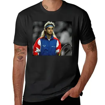 Новая футболка Андре Агасси, футболка для мальчика, великолепная футболка, одежда в стиле хиппи, топы, мужские белые футболки