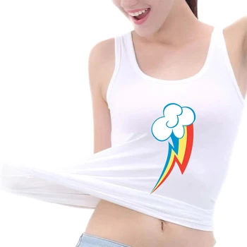 Графика Rainbow Dash, милые сексуальные топы на бретелях, уличная мода, забавная футболка без рукавов в стиле Рок, хлопковая кофточка для девочек, спортивный топ для фитнеса