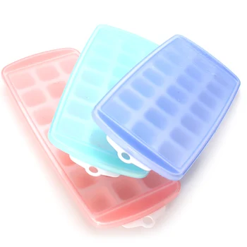 3 упаковки силиконовых лотков для кубиков льда с непроливающейся съемной крышкой, форма с 21 полостью, лоток квадратной формы, Фруктовое мороженое, льдогенератор для фруктового мороженого