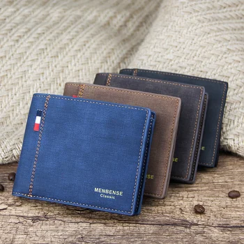 Мужской кошелек, сумка для денег, однотонный кожаный деловой кошелек в стиле ретро большой емкости, винтажный мужской кошелек Walltes