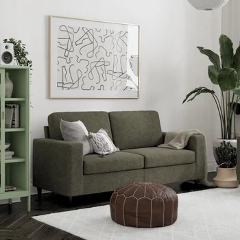 DHP Cooper 3-местный диван, мебель для гостиной, Серое постельное белье ， кресло-мебель для гостиной
