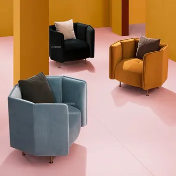 Европейские тканевые стулья для гостиной, легкая Роскошная мебель для дома, одноместный диван с откидной спинкой, кресло для балкона, Скандинавское Креативное кресло