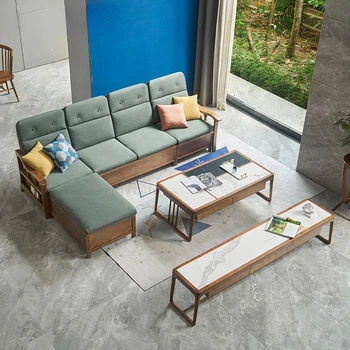 Минималистичный Тканевый диван с функцией хранения Кресло для отдыха в гостиной Современный Длинный диван-кровать Пуфик L-образная мебель