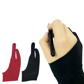 Справа налево для планшета для рисования, 2 пальца, Перчатка художника-графика, Дышащие Перчатки для рисования, чехол для пальцев, Школьные принадлежности для рисования