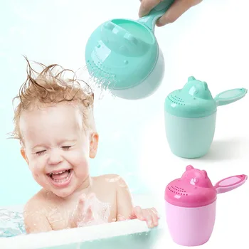 Милые мультяшные шапочки для купания малышей, стаканчик для шампуня, детское средство для купания, детские ложечки для душа, чашка для мытья волос, детский инструмент для купания