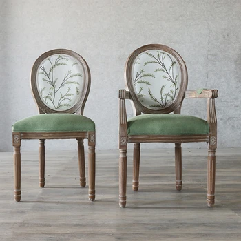 Скандинавские старомодные обеденные стулья в стиле ретро, американские обеденные стулья для домашнего ресторана из массива дерева, Дизайнерские кресла для отдыха в кафе отеля, A B
