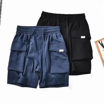 Американские функциональные спортивные брюки с пятью точками, Летние трикотажные комбинезоны, свободные повседневные уличные мужские пляжные шорты, мужская одежда