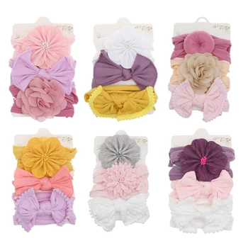 Модный головной убор для маленьких девочек с бантом/ цветочными повязками для волос, детские головные уборы