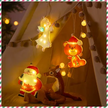 Рождественский декор, светодиодные рождественские огни, Рождественское украшение для дома, колокольчик Санта-Клауса, Рождественская елка, украшения, Новогодний декор 2024