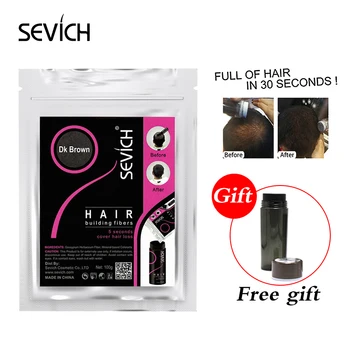 sevich 100g hair fibers building refill bag + подарочная бутылка средств от выпадения волос fibras спрей-загуститель для волос кератиновое лечение волос