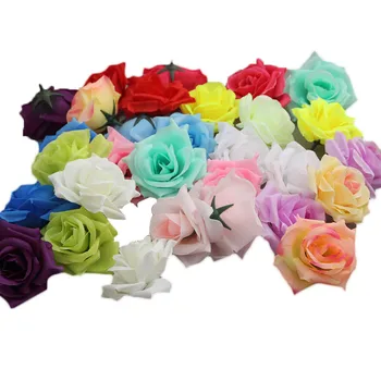 50 Шт поддельных цветочных головок Многоцветный шелковый цветок, поддельная головка розы для домашнего букета, декора свадебной вечеринки на стене