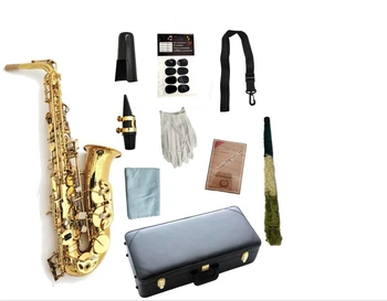 Высококачественный альт-саксофон R54 Eb Tune, деревянный духовой инструмент с латунным покрытием, с футляром, мундштуком, язычковой шейкой