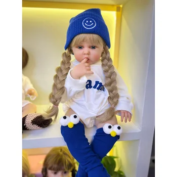 Силиконовая Кукла-Реборн 60 см Игрушка для Девочки Реалистичный Виниловый Ребенок с Тканевым Корпусом Подарок На День Рождения Одеваются Reborn Baby Doll Kit