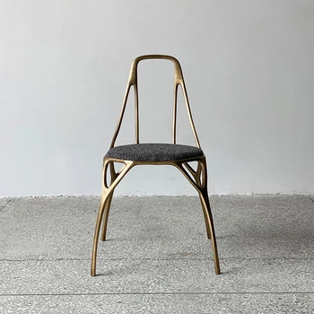 Современный легкий роскошный дизайнерский латунный Y-образный пуленепробиваемый медный стул для взрослых со спинкой Вилла