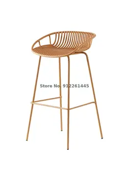 Простой железный барный стул в скандинавском стиле, креативный современный барный стул, барный стул кассира, высокий стул на стойке регистрации