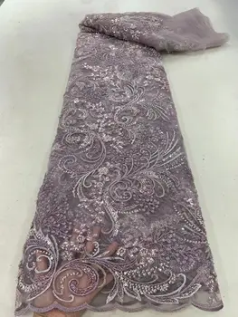 Высококачественное Африканское кружево ручной работы из бисера Fabirc SYJ-1302878, вышивка из Нигрейской кружевной ткани, женская свадьба