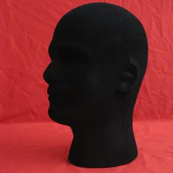 Подставка для очков, пенопластовая флокированная черная головка модели манекена для салона красоты