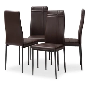 Обеденный стул с высокой спинкой из искусственной кожи - Набор из 4 стульев для обеденного стола