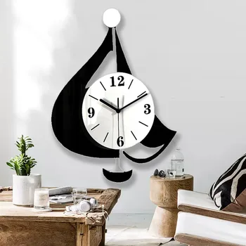 Плавное плавание креативные настенные часы для гостиной, высококачественные легкие часы для ресторана, современные минималистичные настенные часы с отключением звука